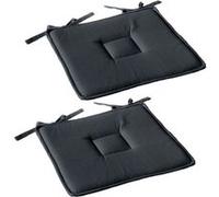 Toilinux - Lot de 2 galettes de chaise en coton PANAMA - Gris foncé - Panama Gris