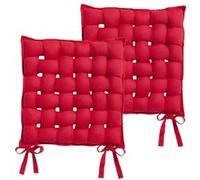 Lot de 2 galettes de chaise tressées - 40 x 40 cm - Rouge