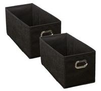 Toilinux Lot de 2 Boîtes de rangement - Noir