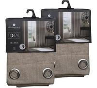 Lot de 2 Rideaux de salon occultants - 140 x 260 cm - Beige