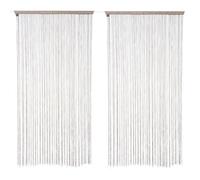 Toilinux Rideaux fils décoratifs – Lot de 2 – 90 x 200 cm – Beige