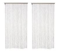 Toilinux.com Lot de 2 Rideaux Fils décoratifs - 90 x 200 cm - Beige