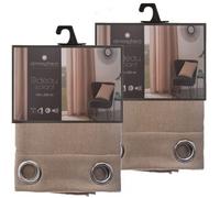 Lot de 2 Rideaux isolants Tim 8 œillets - 140 x 260 cm - Couleur lin
