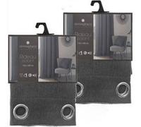 Lot de 2 Rideaux isolants Tim 8 œillets - 140 x 260 cm - Gris