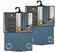 Lot de 2 Rideaux Lilou - 140 x 260 cm - Bleu canard