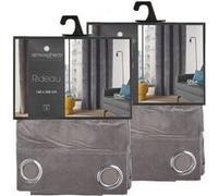 Lot de 2 Rideaux Lilou - 140 x 260 cm - Gris foncé