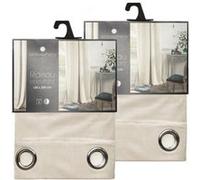 Lot de 2 Rideaux occultants en polyester effet velours - Ivoire - 140 x 260 cm