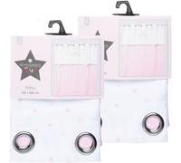 Lot de 2 Rideaux Princesse pour enfant - 140 x 260 cm - Rose
