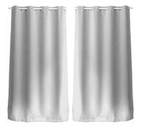 Lot de 2 Rideaux unis avec œillets - 140 x 240 cm - Blanc