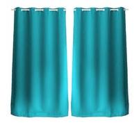Lot de 2 Rideaux unis avec œillets - 140 x 240 cm - Turquoise