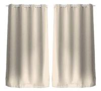 Lot de 2 Rideaux unis occultants avec œillets - 140 x 240 cm - Ivoire