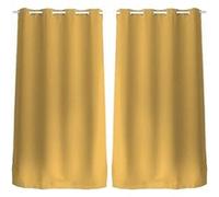 Lot de 2 Rideaux unis occultants avec œillets - 140 x 240 cm - Moutarde