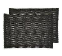 Toilinux - Lot de 2 sets de tables rectangles en jute TORSA - 31 x 45 cm - Noir - Torsa Noir G