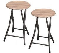 Lot de 2 Tabourets d'appoint pliables industriel Dock - Noir