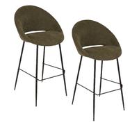 Toilinux - Lot de 2 tabourets de bar AMAGO - Vert cèdre - Amago Vert