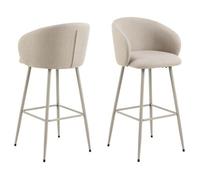 Toilinux.com Lot de 2 tabourets de Bar SÖREN - Beige