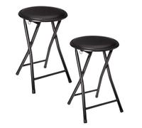 Toilinux Tabourets pliants en PVC – Lot de 2 – Noir