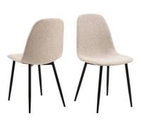 Toilinux - Lot de 4 chaises de salle à manger CLELIA - Beige - Clelia Beige G