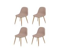 Toilinux - Lot de 4 Chaises de table design scandinave Oslo - Taupe - Oslo