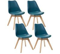Lot de 4 chaises design scandinave BAYA - Bleu canard