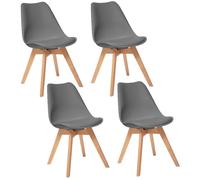 Toilinux - Lot de 4 Chaises design scandinave Baya - Gris foncé - Baya Gris G