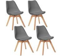 Lot de 4 chaises design scandinave BAYA - Gris foncé