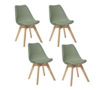 Atmosphera - Lot de 4 chaises BAYA - design scandinave - Vert