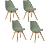 Toilinux - Lot de 4 chaises design scandinave BAYA - Vert - Baya vert G