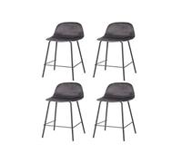Toilinux - Lot de 4 Tabourets de bar design velours Ima - Gris - Ima