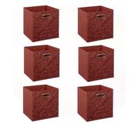 Five Simply Smart - Lot de 6 boites de rangement en tissu Minimalist - 31x31x31cm - Rouge