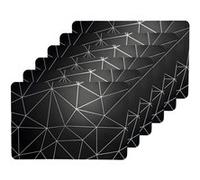 Toilinux - Lot de 6 sets de table avec encre métallique COPPER - 30 x 45 cm - Argent et noir - Copper Noir G