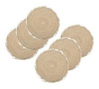 Toilinux - Lot de 6 sets de table cuba - Diamètre 38 cm - Beige Beige G