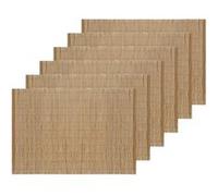 Toilinux - Lot de 6 sets de table rectangulaires en bambou - 45 x 30 cm - Marron Beige G