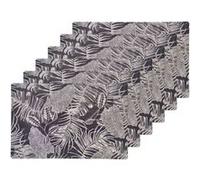 Toilinux - Lot de 6 sets de table Vitali - 28 x 43 cm - Argent - VITALI