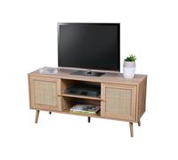 Meuble TV Bali en cannage et panneaux de particules - 2 portes