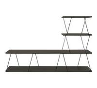 Toilinux - Meuble TV suspendu en bois et métal VICTOR - Gris anthracite - VICTOR G