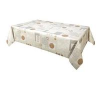 Toilinux - Nappe en toile cirée rectangulaire Alma - 140 x 250 cm - Ecru - ALMA Ecru G