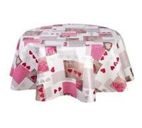 Toilinux - Nappe en toile cirée ronde Aspen - Diam. 150 cm - Rouge - ASPEN Rouge G