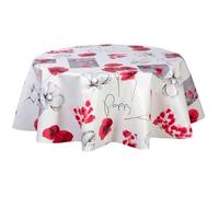 Toilinux - Nappe en toile cirée ronde Coquelicot - Diam. 135 cm - Rouge