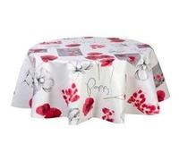 Toilinux - Nappe en toile cirée ronde Coquelicot - Diam. 135 cm - Rouge - COQUELICOT Rouge G