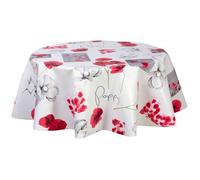 Toilinux - Nappe en toile cirée ronde Coquelicot - Diam. 150 cm - Rouge