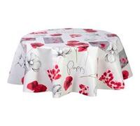 Toilinux - Nappe en toile cirée ronde Coquelicot - Diam. 150 cm - Rouge - COQUELICOT Rouge G