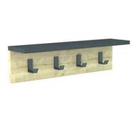Porte manteau Ayla 60 cm - Bois clair et Gris Anthracite