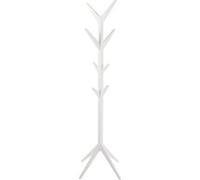 Porte-manteau sur 4 pieds en MDF avec 8 accroches - Blanc