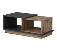 Toilinux - Table basse 2 niches Zéline en bois - Anthracite et beige - Zéline Gris foncé G
