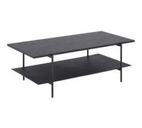 Toilinux - Table basse 2 niveaux en mélaminé et Métal - L. 115 cm x H. 40 cm - Noir - Aria Noir G