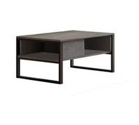 Table Basse avec rangements en panneaux de particules et métal - Noir