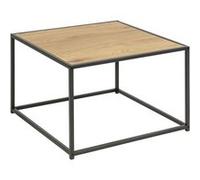 Toilinux - Table basse carré en MDF et métal - Beige et Noir - Sireine Beige G