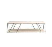 Toilinux - Table basse contemporaine effet travertin - Beige