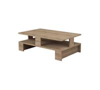 Toilinux - Table basse en panneaux mélaminés L.80 cm - Beige